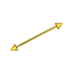 Industrial Piercing Jewellery: Gold Spike Industrial Bar