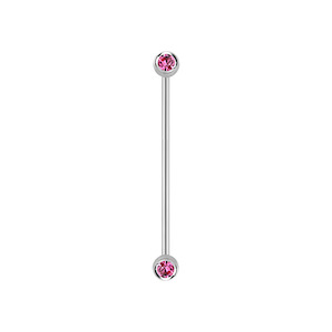 Industrial Piercing Jewellery: Rose Surgical Steel Industrial Bar