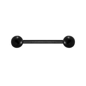 Bridge Piercing Jewellery: Black Surgical Steel Barbell