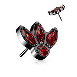 Black/Red MarquiseTitanium Threadless Top