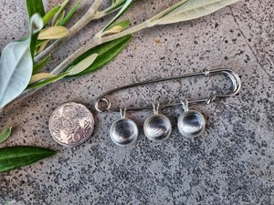 Photo Charm Triple Pin Silver - Keepsake Bouquets