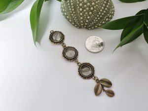 Photo Charm Triple Round Charm with Leaves - Keepsake Bouquets