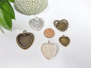 Products: DIY Photo Charm Heart - Set of 3 (no glass) - Keepsake Bouquets