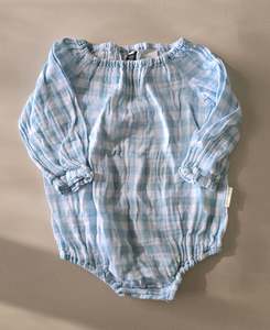 Little Dude And Little Miss Clearout: Gee Marie Gingham Romper (12-18m)