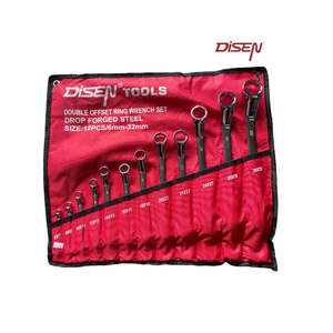 12pcs Double Offset Ring Spanner Bag Set 6-32mm