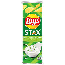 Snacks: Lays Stax Sour Cream & Onion 105g