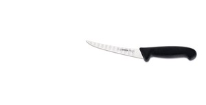 Boning Knife Scalloped edge Medium Flex, 15cm, Giesser - Black Handle (2505wwl 1&hellip;