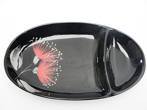 Products: Keriblue Ceramics Olive Dish – Black Pohutukawa Keriblue Ceramics