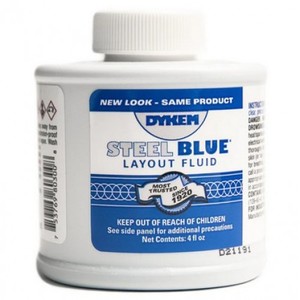 Porting And Polishing Supplies: BLUE LAYOUT FLUID- QUICK DRY- APPLICATOR ON LID 4 oz
