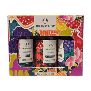 Value Packs: The Body Shop - Mini Trio Shower Gift Set Treat - Lotus Shower Gel 50ml, Black Grape Shower Gel 50ml, Pomegranate Shower Gel 50ml