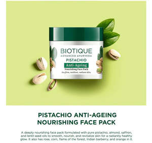 Value Packs: Biotique Advanced Ayurveda Pistachio Anti-Ageing Nourishing Face Pack 175g