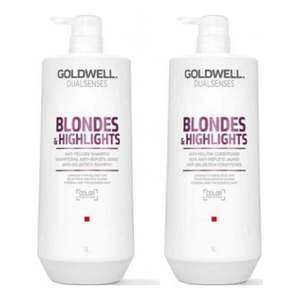 Goldwell Dualsenses Blondes & Highlights Anti-Yellow Shampoo & Conditioner 1000ml Duo