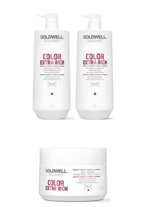 Value Packs: Goldwell Dualsenses Color Extra Rich Trio Bundle (1L + 200ml Treatment)