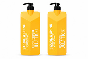 JUSTK Curl & Shine Shampoo & Conditioner 1 Litre Bundle