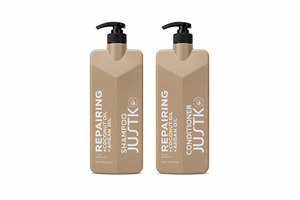JUSTK Repairing - Coconut Oil & Argan Oil Shampoo and Conditioner 1L Bundle
