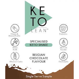 Ingredients: Keto Lean Meal Replacement Shake - Belgian Chocolate Sample Sachet