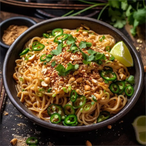 Recipes: Noodles with Peanut Sauce and Green Beans (using Qetoe Noodles)