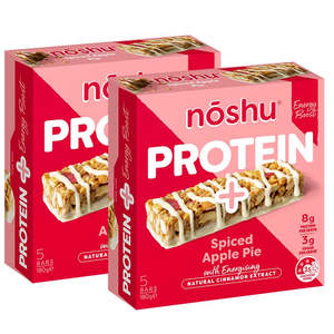 Snacks Under 5: Noshu Protein + Apple Pie Energy Boost bars [2 for $10 save $12.90]