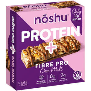 Ingredients: Noshu Protein + Fibre Pro Choc Malt
