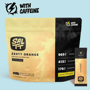 SALTT Orange (Zesty Citrus) Caffeinated Electrolytes Pre Workout 30 pack