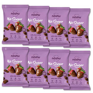 Noshu Milk Choc Melts Box of 8 pkts