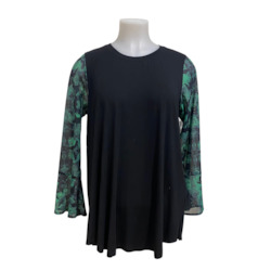 L/S GREEN FLORAL SLEEVE SIZE 18