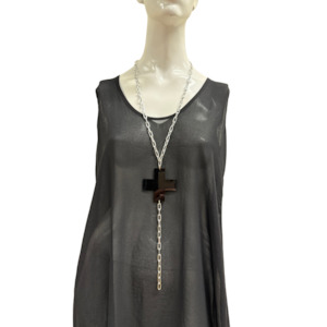 Best Selling: Z49 BLACK CROSS DROP NECKLACE