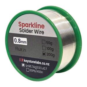 Solder Wire Unleaded SN96.3%, AG3%, CU0.7% Roll 0.8mm 200g