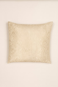 Hireage: Champagne Scroll Jacquard Elegance Cushion