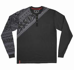Tee Shirt: Mens Maori Long Sleeve T Shirt - Kia Kaha