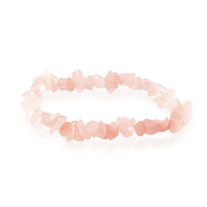 GBR-KGB1r Rose Quartz Chip Elastic Bracelet
