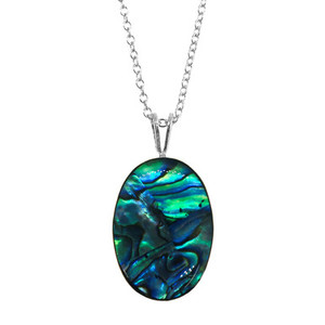 BBJ1216P Paua Pendant Silvertone Boxed