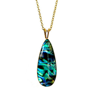 BBJ1102P Paua Pendant Gold Plated