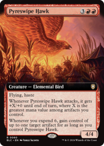 Blb Singles: Pyreswipe Hawk (Extended Art) [Bloomburrow Commander]