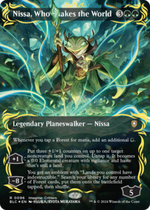 High End Tcg Singles: Nissa, Who Shakes the World (Borderless) (Raised Foil) [Bloomburrow Commander]