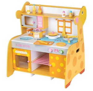 Wooden Kitchen Play Set – Giraffe Theme