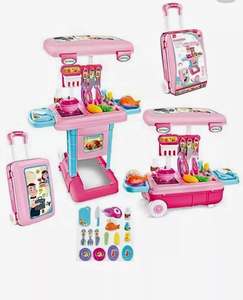 Pretend Play Toys: 3 in 1 children’s kitchen suitcase playset