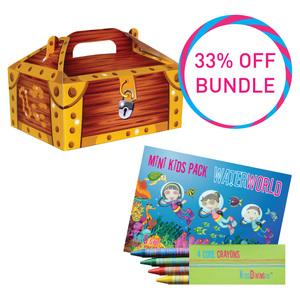 Products: Food Hamper Box & Mini Activity Pack Bundle (100) - Kids Packs Australia