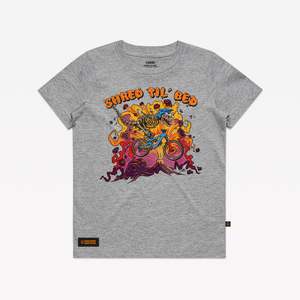 Shred Till Bed: SHRED TIL BED DIALLED DINO KIDS T-SHIRT