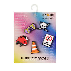 Accessories: Crocs Jibbitz 5 Pack - Skateboard Is Life