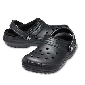 Mens: Classic Fuzz Fluffy Lined Clog Adults Unisex Black