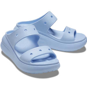 Womens New Arrivals: Crocs Classic Crush Sandal Adults Blue Calcite Platform CLEARANCE