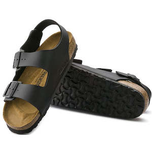 School: Birkenstock Milano Birko Flor Black Narrow Width