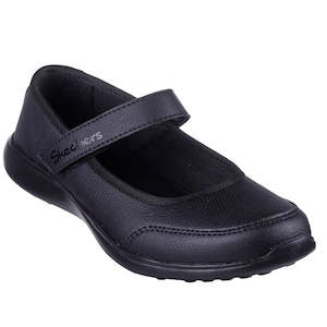 School: Skechers Girls School Shoes Microstrides Recess Rules Black