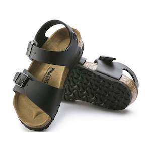 School: Birkenstocks Kids Black New York Backed Sandal