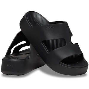 Sandals Jandals: Crocs - Womens Getaway PLATFORM H-Strap Slide Sandal Black