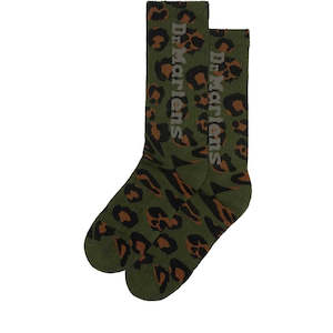 Socks: Dr Martens Socks Vertical Logo Unisex Camo Khaki