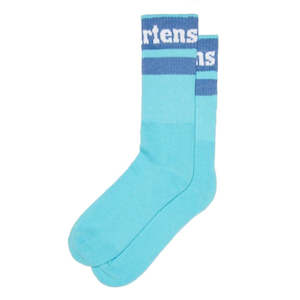 Socks: Dr Martens Socks Athletic Logo Turquoise Blue