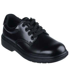 School: Skechers Smooth Tracks Black School Shoe Lace Ups