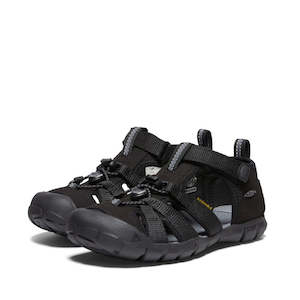 School: Keen Big Kids Black School Sandal - Seacamp 11 CNX - Black Sole